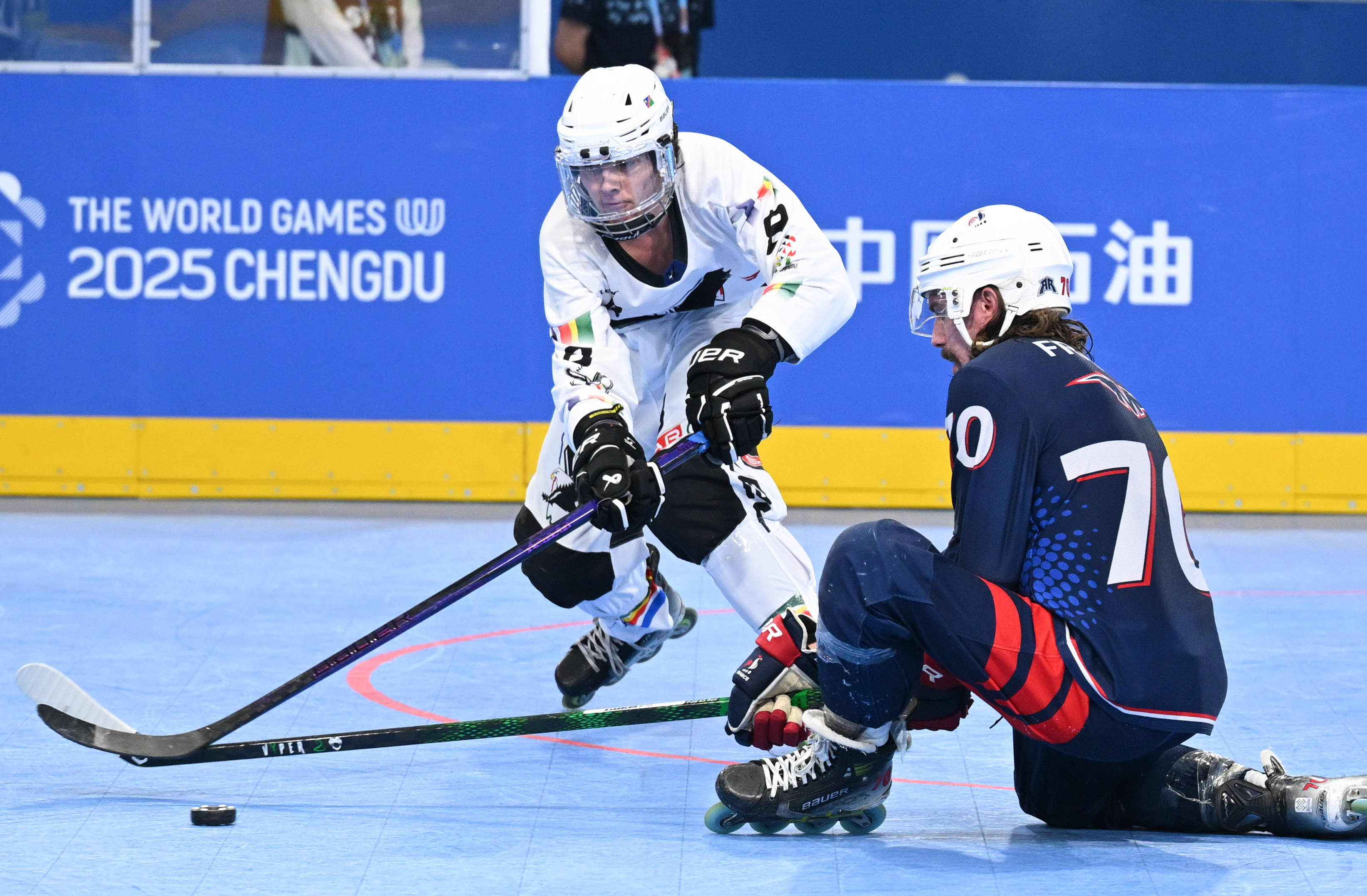 (成都世运会)单排轮滑球——男子铜牌赛:纳米比亚队胜法国队