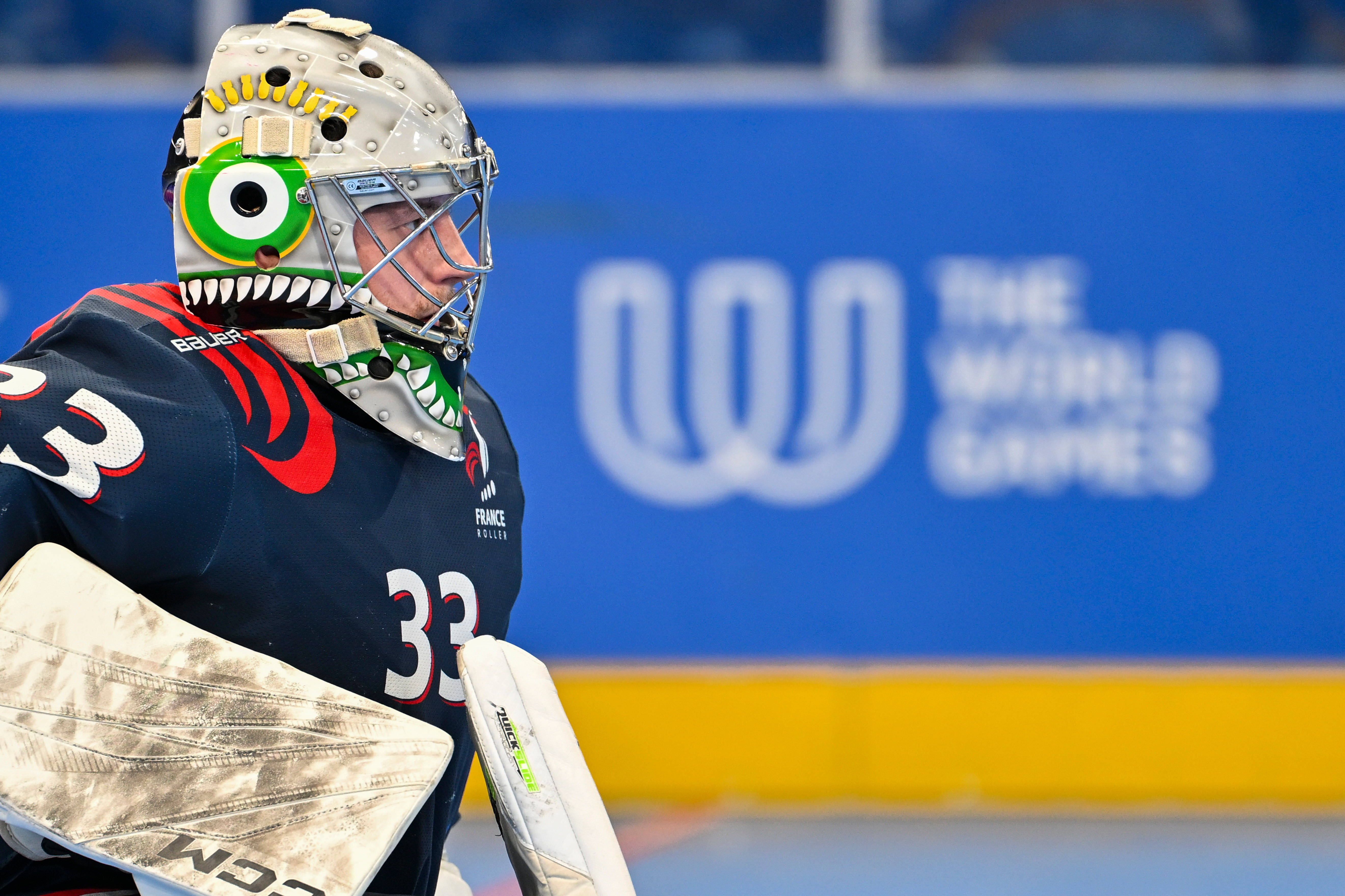 (成都世运会)单排轮滑球——男子铜牌赛:纳米比亚队胜法国队